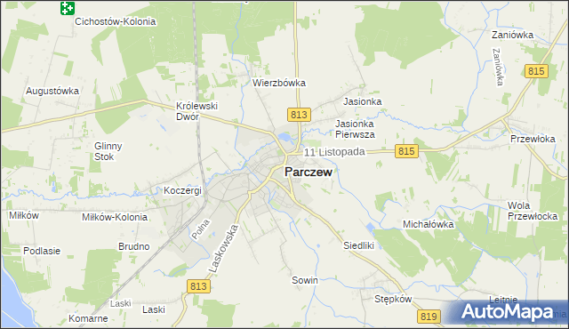 mapa Parczew, Parczew na mapie Targeo