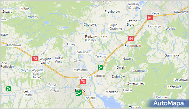 mapa Parkosz, Parkosz na mapie Targeo