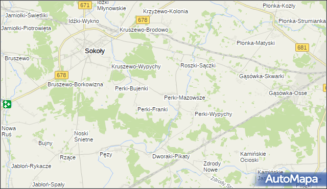 mapa Perki-Mazowsze, Perki-Mazowsze na mapie Targeo