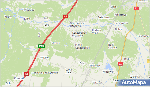 mapa Pieńki Szczepockie, Pieńki Szczepockie na mapie Targeo