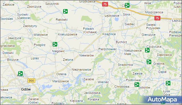 mapa Pierzchów, Pierzchów na mapie Targeo