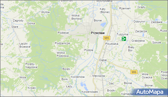 mapa Podole gmina Przecław, Podole gmina Przecław na mapie Targeo