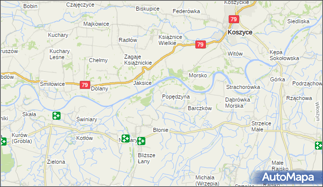 mapa Popędzyna, Popędzyna na mapie Targeo