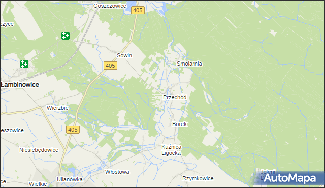 mapa Przechód gmina Korfantów, Przechód gmina Korfantów na mapie Targeo