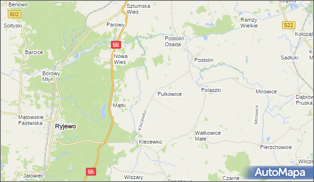 mapa Pułkowice, Pułkowice na mapie Targeo