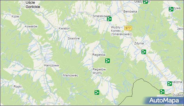 mapa Regietów, Regietów na mapie Targeo