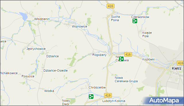 mapa Rogożany, Rogożany na mapie Targeo