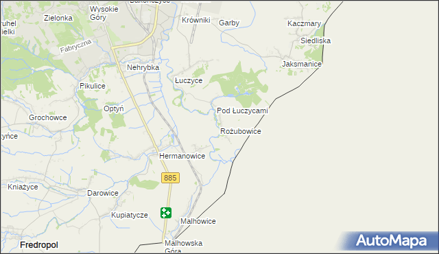 mapa Rożubowice, Rożubowice na mapie Targeo