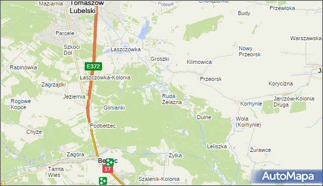 mapa Ruda Żelazna, Ruda Żelazna na mapie Targeo