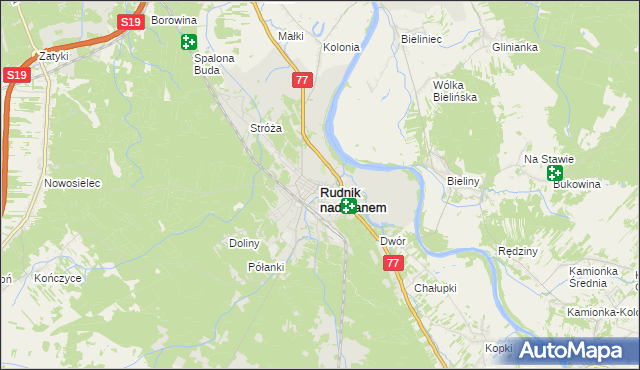 mapa Rudnik nad Sanem, Rudnik nad Sanem na mapie Targeo