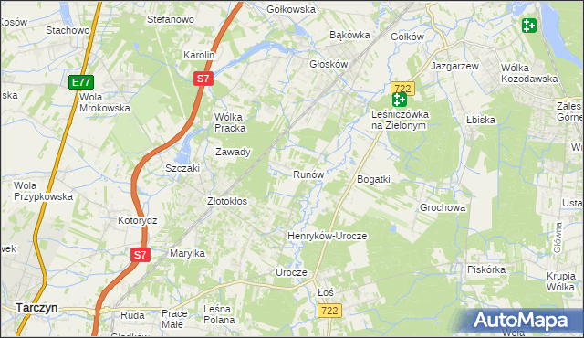 mapa Runów, Runów na mapie Targeo