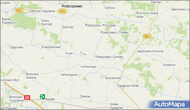 mapa Rzeszotary-Gortaty, Rzeszotary-Gortaty na mapie Targeo