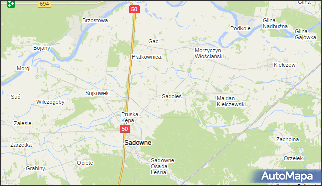 mapa Sadoleś, Sadoleś na mapie Targeo