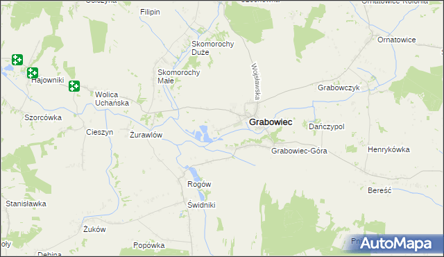 mapa Siedlisko gmina Grabowiec, Siedlisko gmina Grabowiec na mapie Targeo