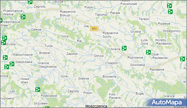 mapa Sitnica gmina Biecz, Sitnica gmina Biecz na mapie Targeo