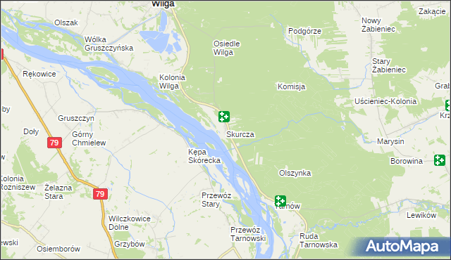 mapa Skurcza, Skurcza na mapie Targeo