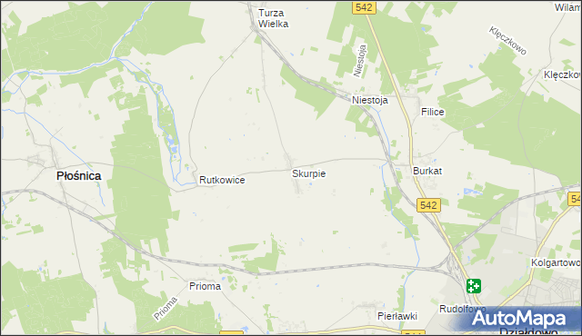 mapa Skurpie, Skurpie na mapie Targeo