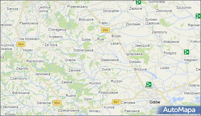 mapa Sławkowice, Sławkowice na mapie Targeo