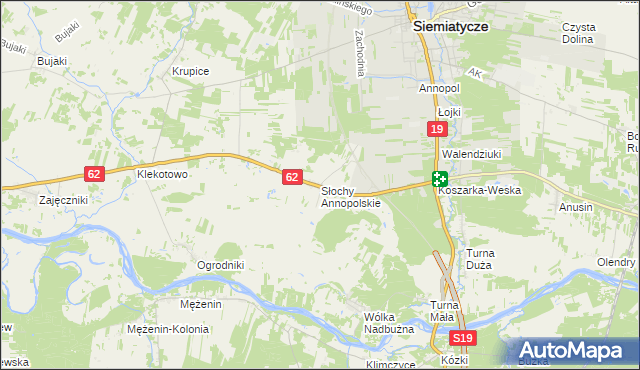 mapa Słochy Annopolskie, Słochy Annopolskie na mapie Targeo