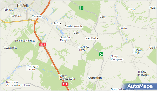 mapa Słodków Trzeci, Słodków Trzeci na mapie Targeo