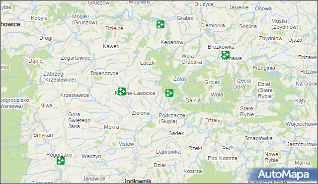 mapa Słupia gmina Jodłownik, Słupia gmina Jodłownik na mapie Targeo