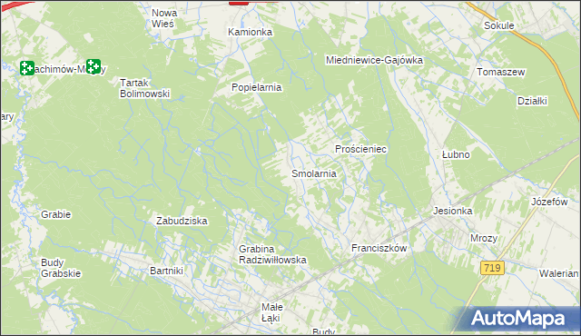 mapa Smolarnia gmina Wiskitki, Smolarnia gmina Wiskitki na mapie Targeo