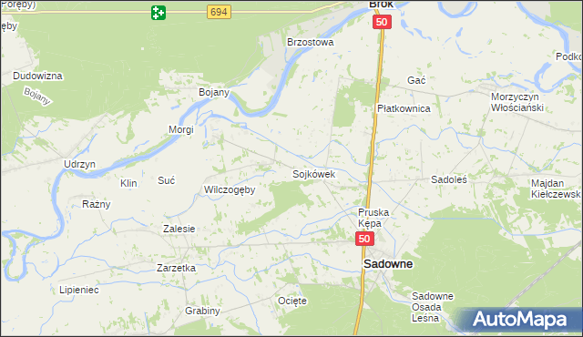 mapa Sojkówek, Sojkówek na mapie Targeo