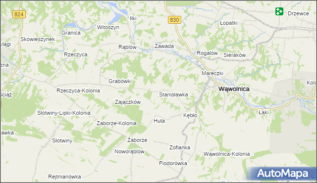 mapa Stanisławka gmina Wąwolnica, Stanisławka gmina Wąwolnica na mapie Targeo