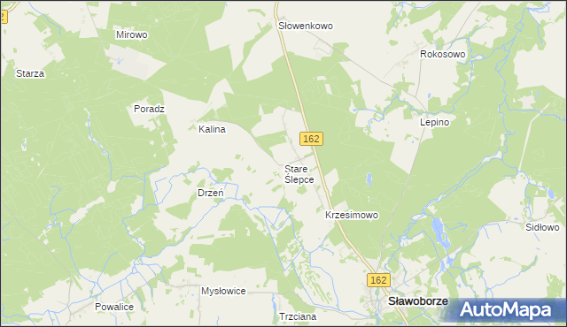 mapa Stare Ślepce, Stare Ślepce na mapie Targeo