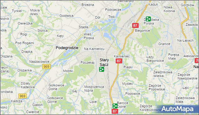 mapa Stary Sącz, Stary Sącz na mapie Targeo