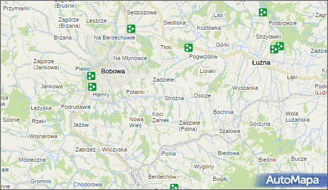 mapa Stróżna, Stróżna na mapie Targeo