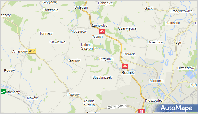 mapa Strzybnik, Strzybnik na mapie Targeo