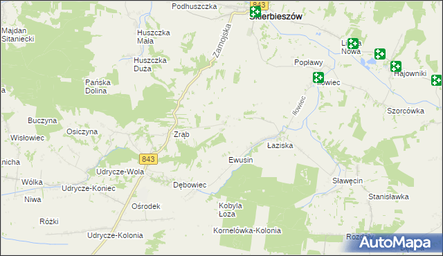 mapa Suchodębie gmina Skierbieszów, Suchodębie gmina Skierbieszów na mapie Targeo