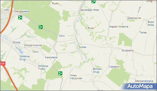 mapa Sulów, Sulów na mapie Targeo