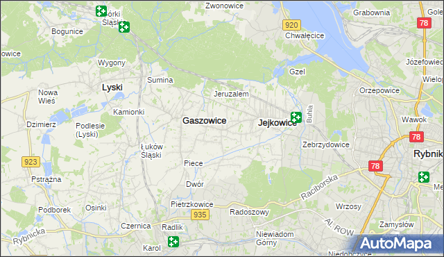 mapa Szczerbice, Szczerbice na mapie Targeo