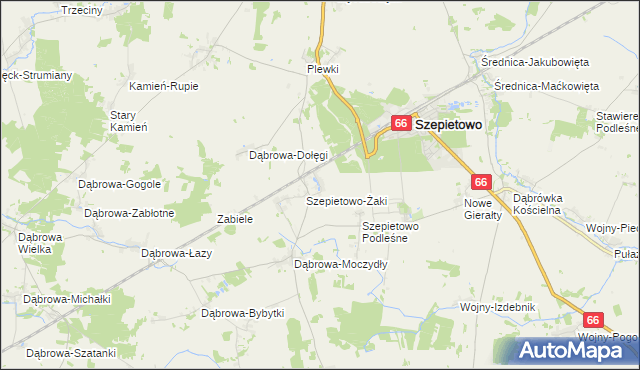 mapa Szepietowo-Janówka, Szepietowo-Janówka na mapie Targeo