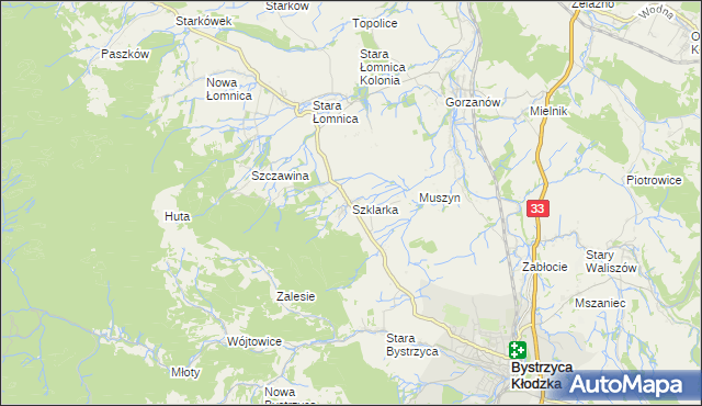 mapa Szklarka, Szklarka na mapie Targeo