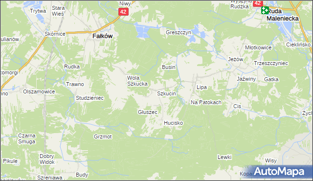 mapa Szkucin, Szkucin na mapie Targeo