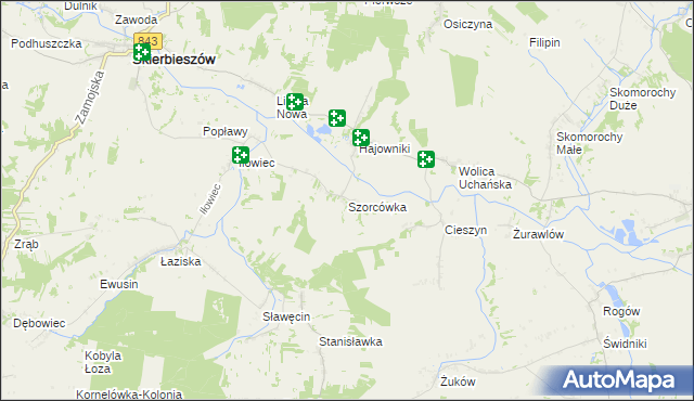 mapa Szorcówka, Szorcówka na mapie Targeo