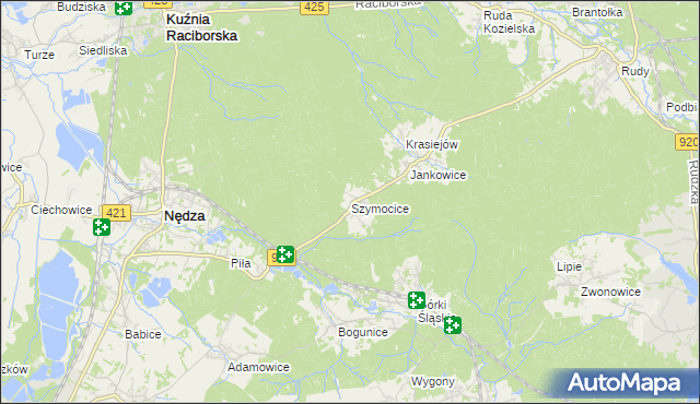 mapa Szymocice, Szymocice na mapie Targeo