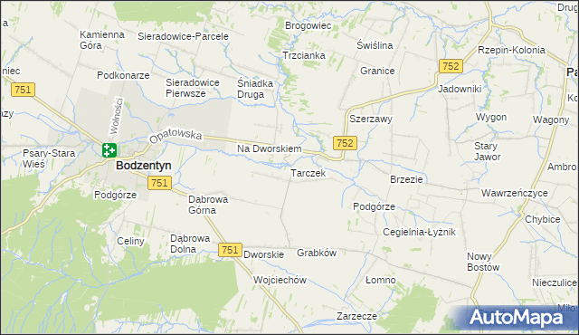 mapa Tarczek, Tarczek na mapie Targeo