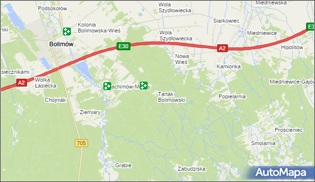 mapa Tartak Bolimowski, Tartak Bolimowski na mapie Targeo