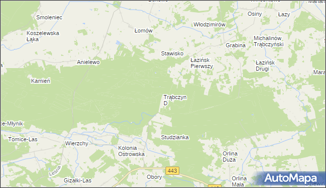 mapa Trąbczyn D, Trąbczyn D na mapie Targeo