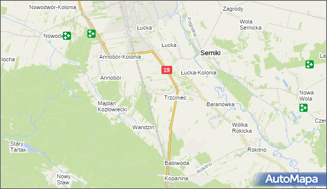 mapa Trzciniec gmina Lubartów, Trzciniec gmina Lubartów na mapie Targeo