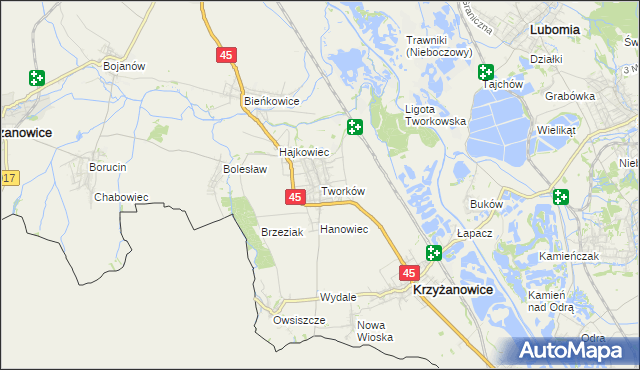 mapa Tworków, Tworków na mapie Targeo