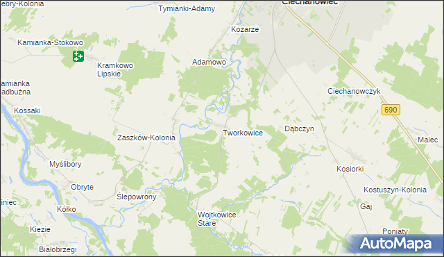 mapa Tworkowice, Tworkowice na mapie Targeo