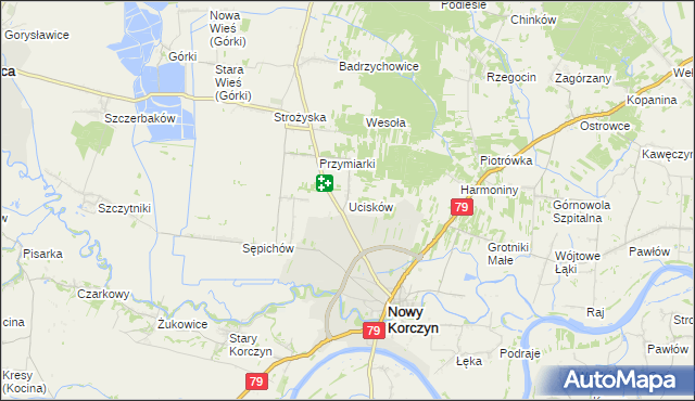 mapa Ucisków, Ucisków na mapie Targeo