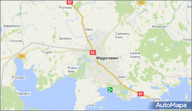 mapa Węgorzewo, Węgorzewo na mapie Targeo