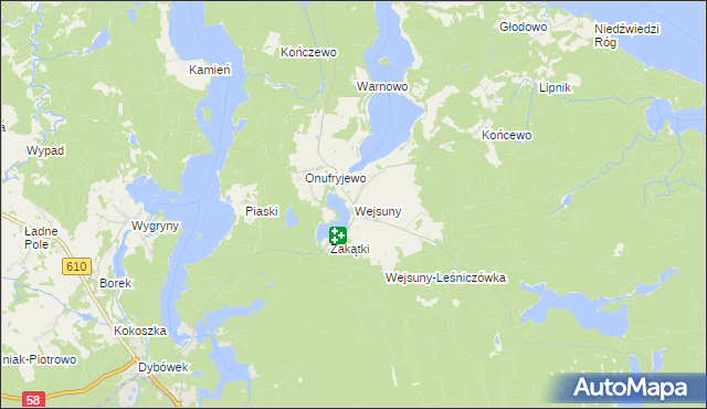 mapa Wejsuny, Wejsuny na mapie Targeo