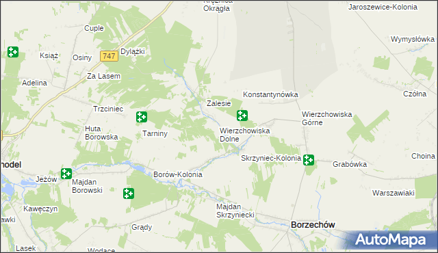 mapa Wierzchowiska Dolne, Wierzchowiska Dolne na mapie Targeo